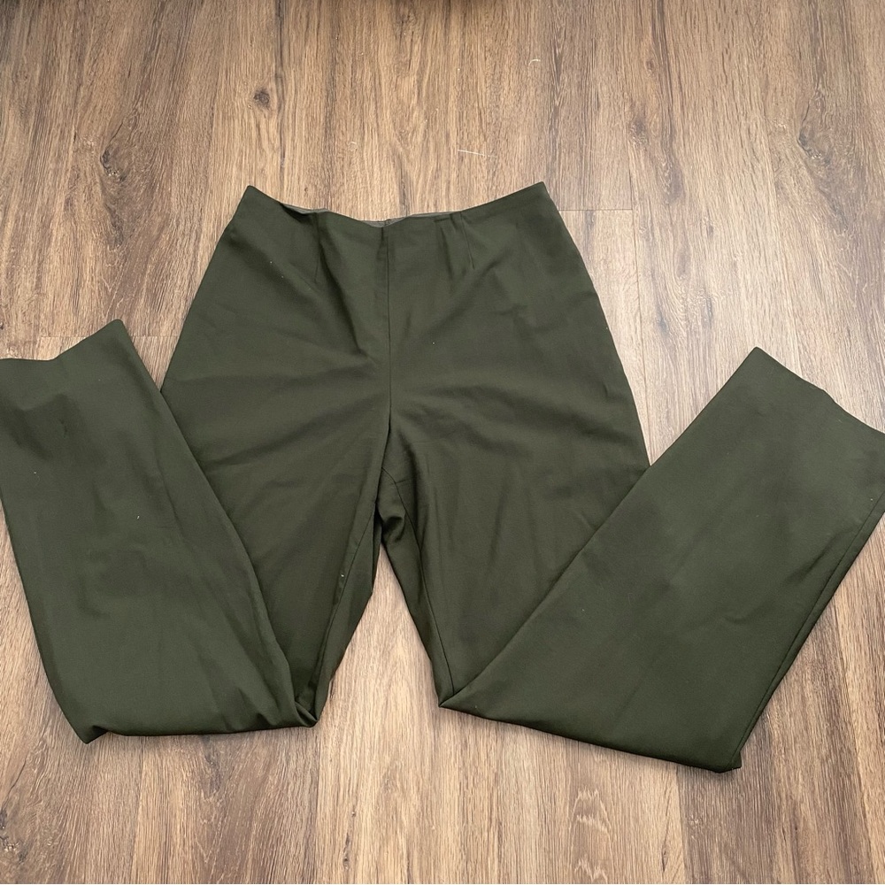 Worth - High Waist Side Zip Trousers - Olive Green - Vtg Sz 12